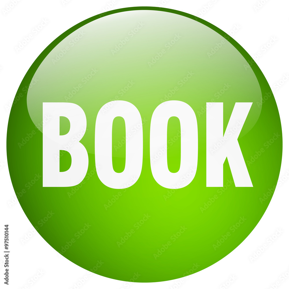 book green round gel isolated push button book green round gel isolated push button