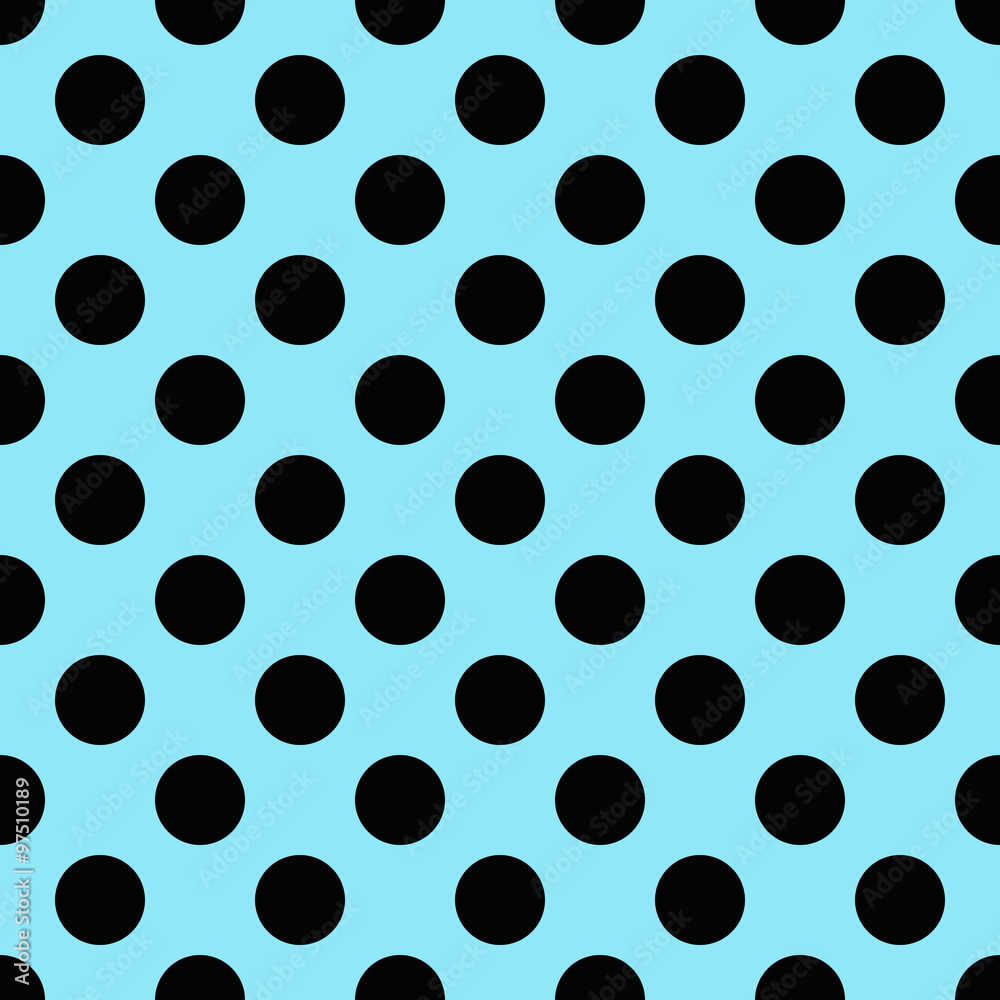 Black polka dots on blue background Black polka dots on blue background