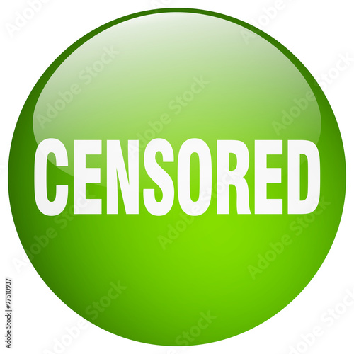 censored green round gel isolated push button