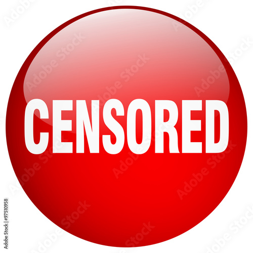 censored red round gel isolated push button