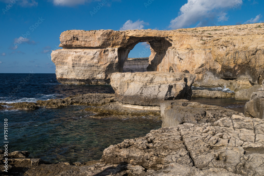 Azure Window auf Gozo, Landseite - Malta