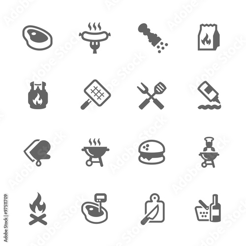 Simple Barbecue Icons