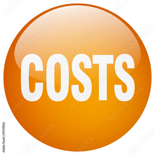costs orange round gel isolated push button