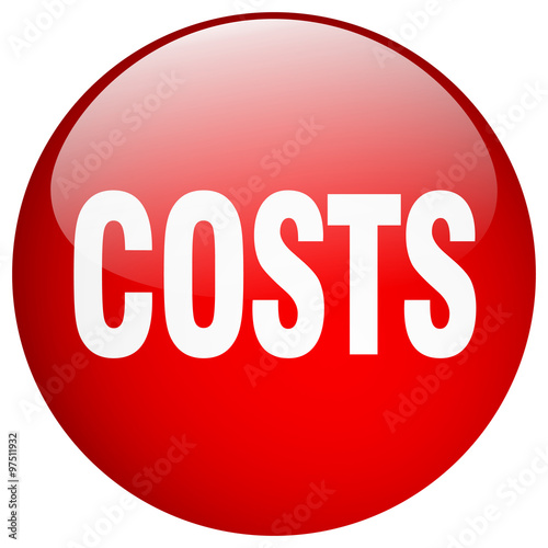 costs red round gel isolated push button