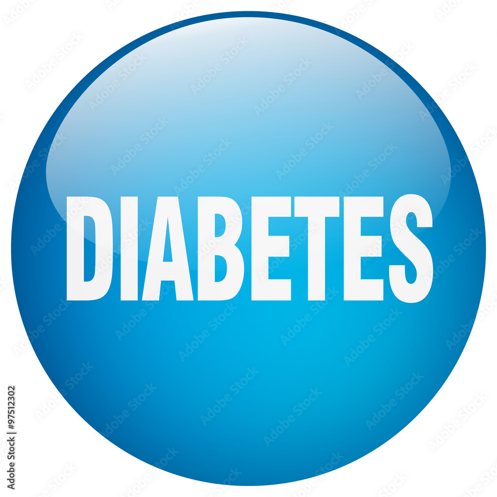 diabetes blue round gel isolated push button diabetes blue round gel isolated push button