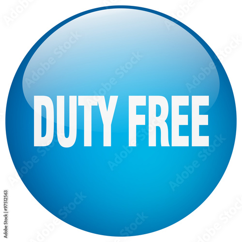 duty free blue round gel isolated push button