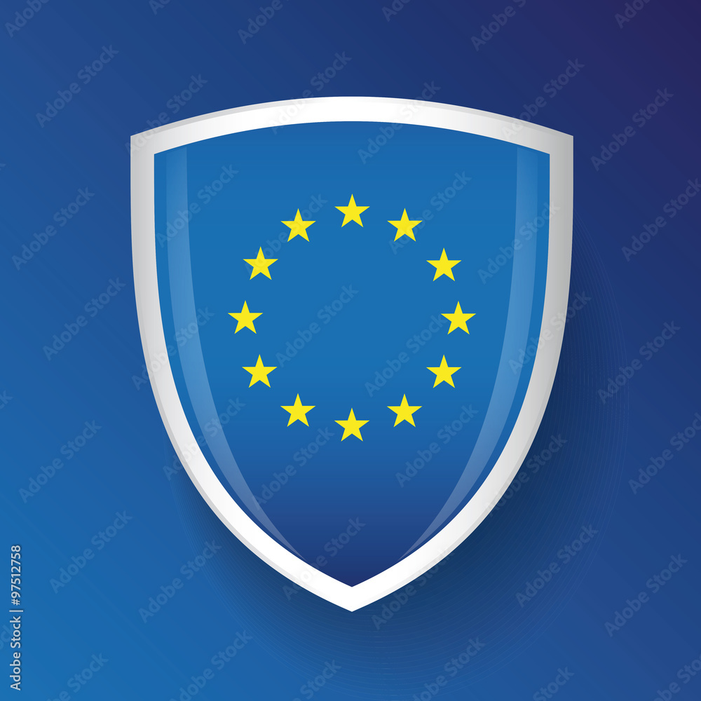 EU flag shield vector EU flag shield vector