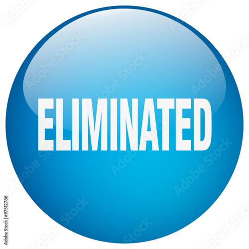 eliminated blue round gel isolated push button