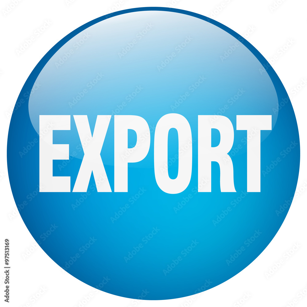 export blue round gel isolated push button export blue round gel isolated push button