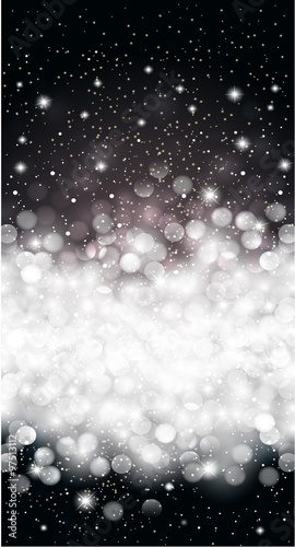 Black shiny winter christmas snowflake card background