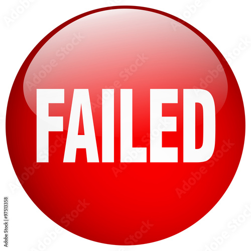 failed red round gel isolated push button