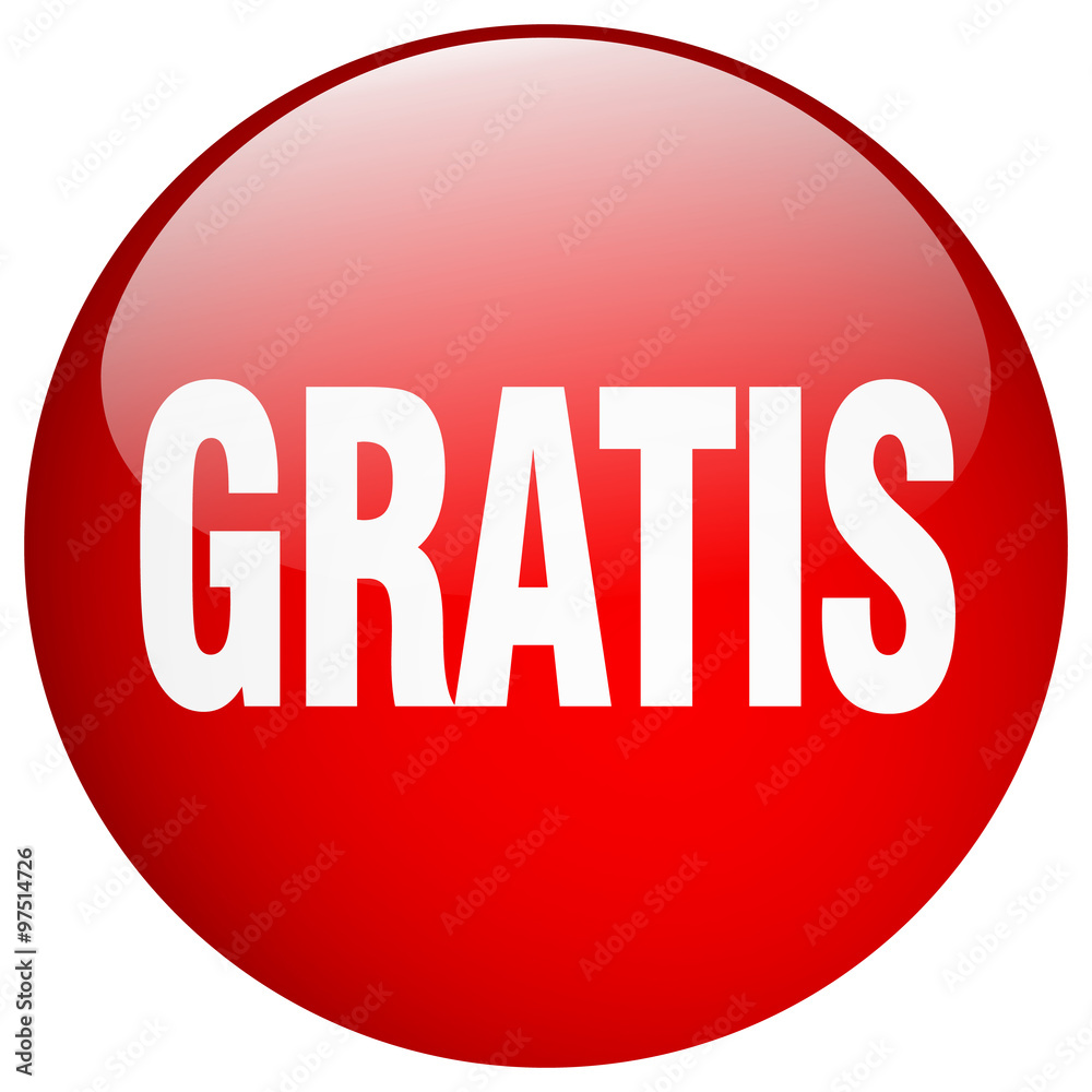 gratis red round gel isolated push button gratis red round gel isolated push button
