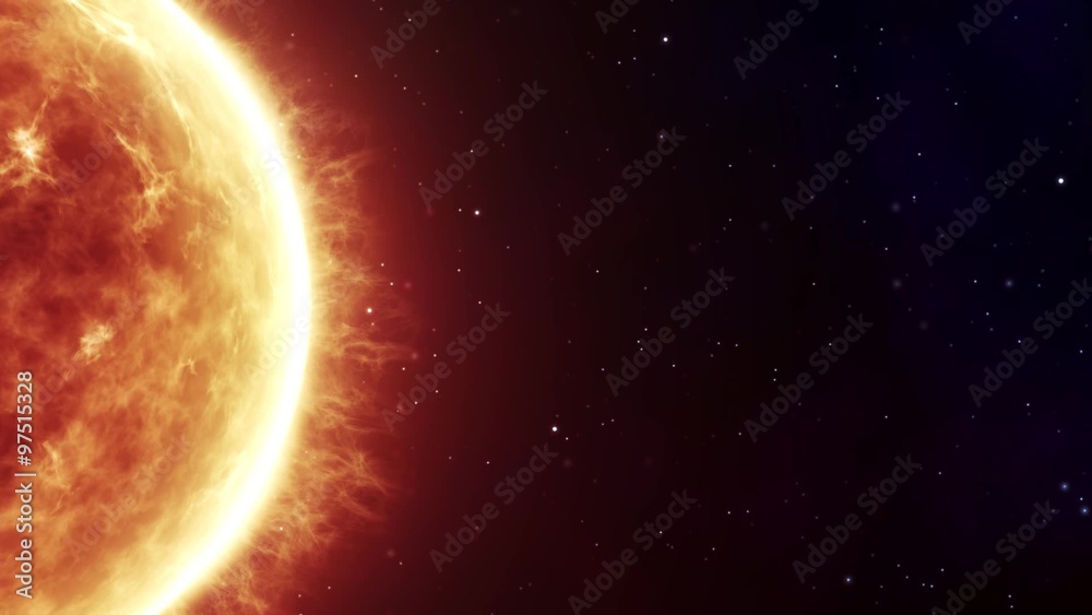 sun in the deep space background