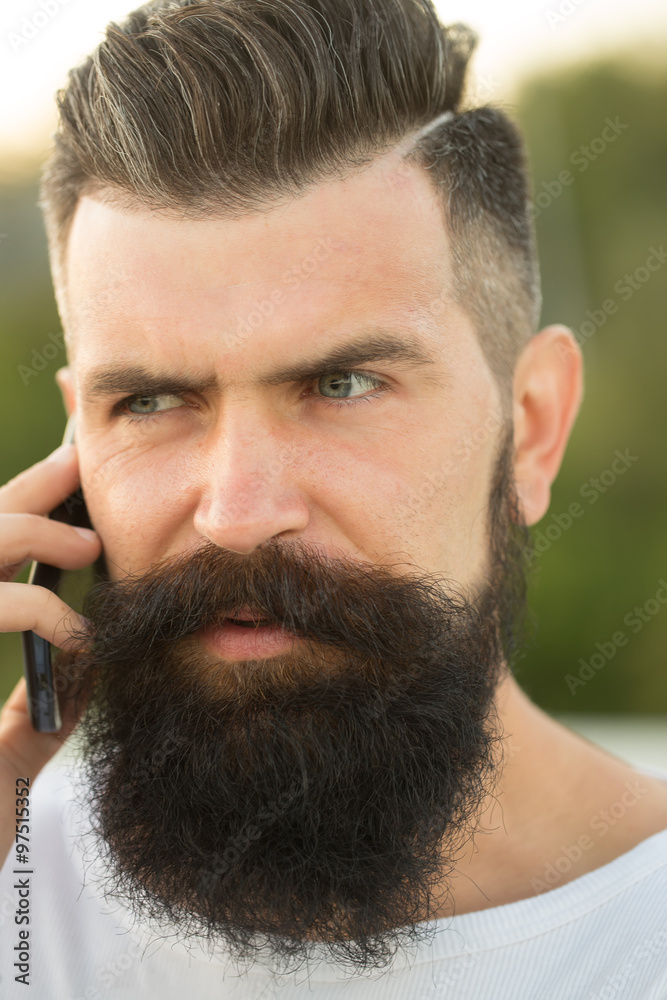 Obraz premium Closeup of man with phone