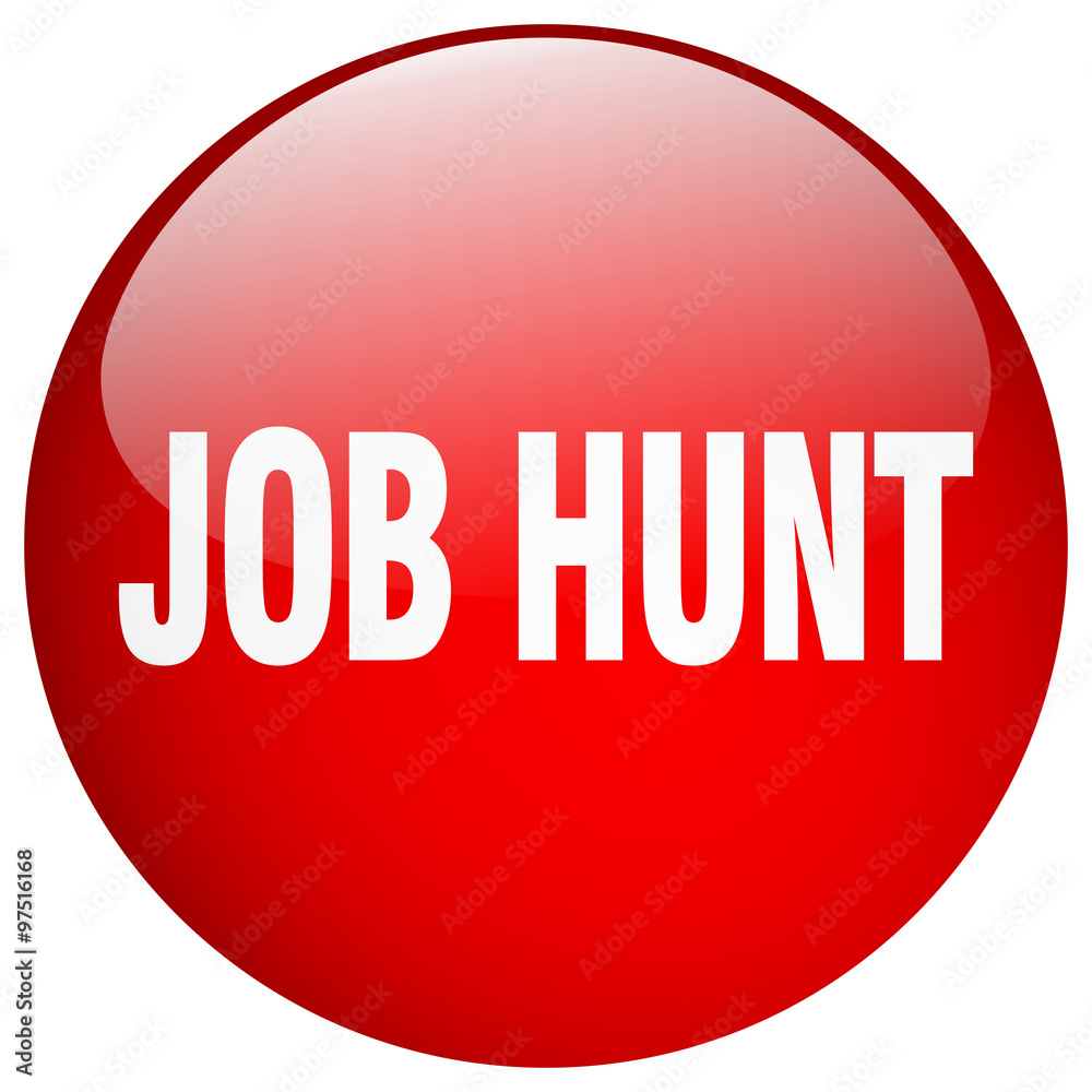 job hunt red round gel isolated push button job hunt red round gel isolated push button