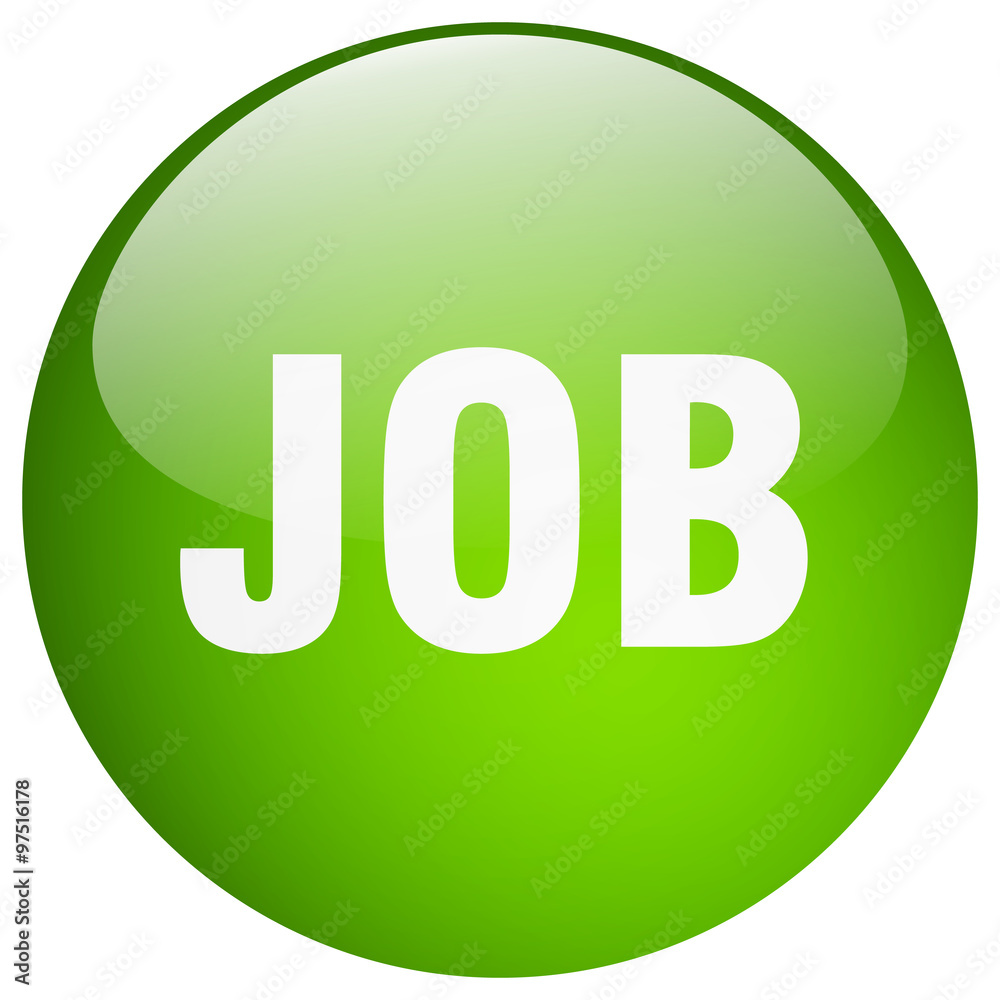 job green round gel isolated push button job green round gel isolated push button