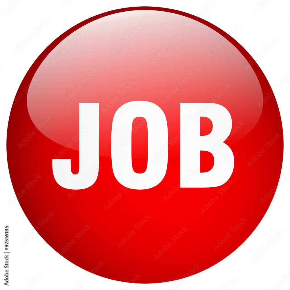 job red round gel isolated push button job red round gel isolated push button