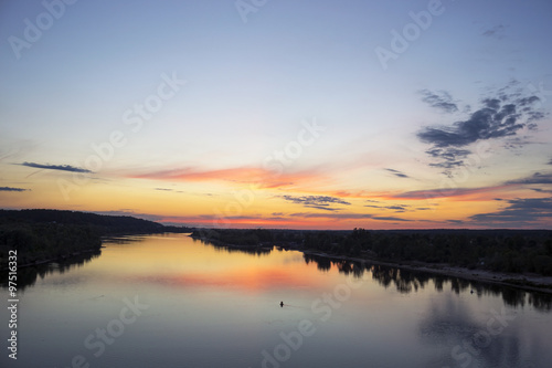 Sunset on the river Pripyat. © amarinchenko106