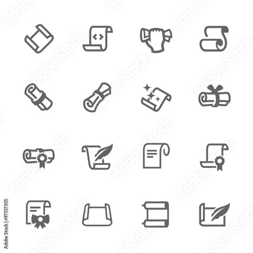Simple Scrolls and Papers Icons