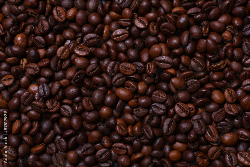 Brown coffee beans, close-up of coffee beans for background and texture Brown coffee beans, close-up of coffee beans for background and texture