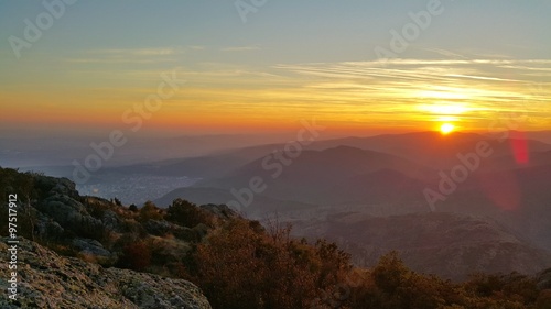 Sunset over the mountain