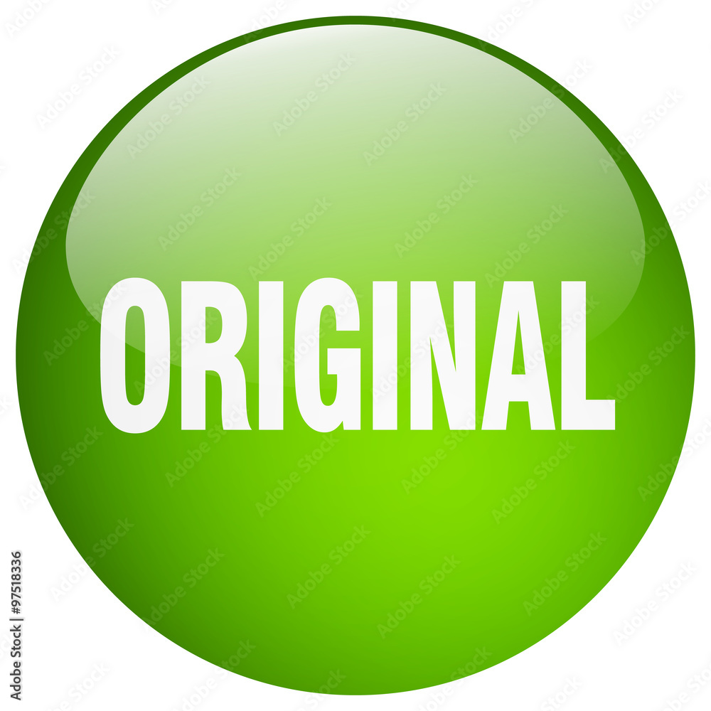 original green round gel isolated push button original green round gel isolated push button