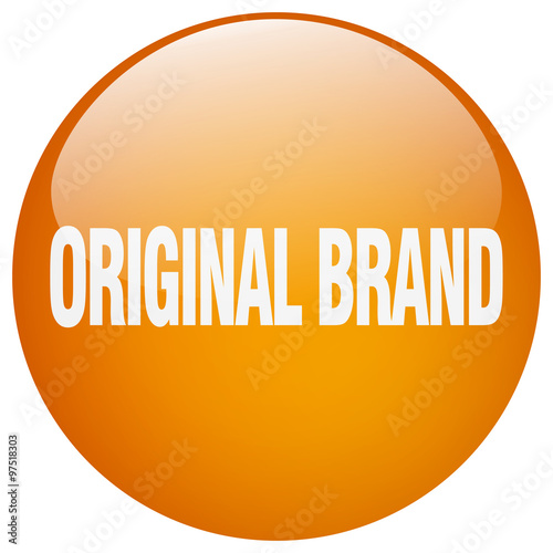 original brand orange round gel isolated push button