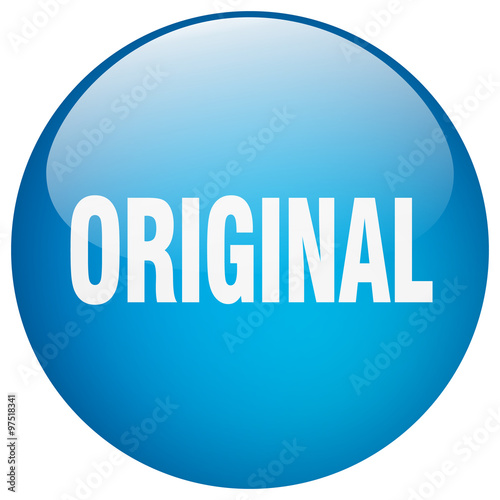 original blue round gel isolated push button