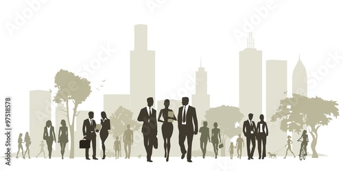 business people in the street