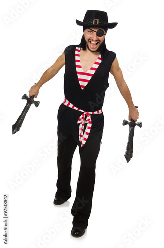 Man pirate isolated on the white background