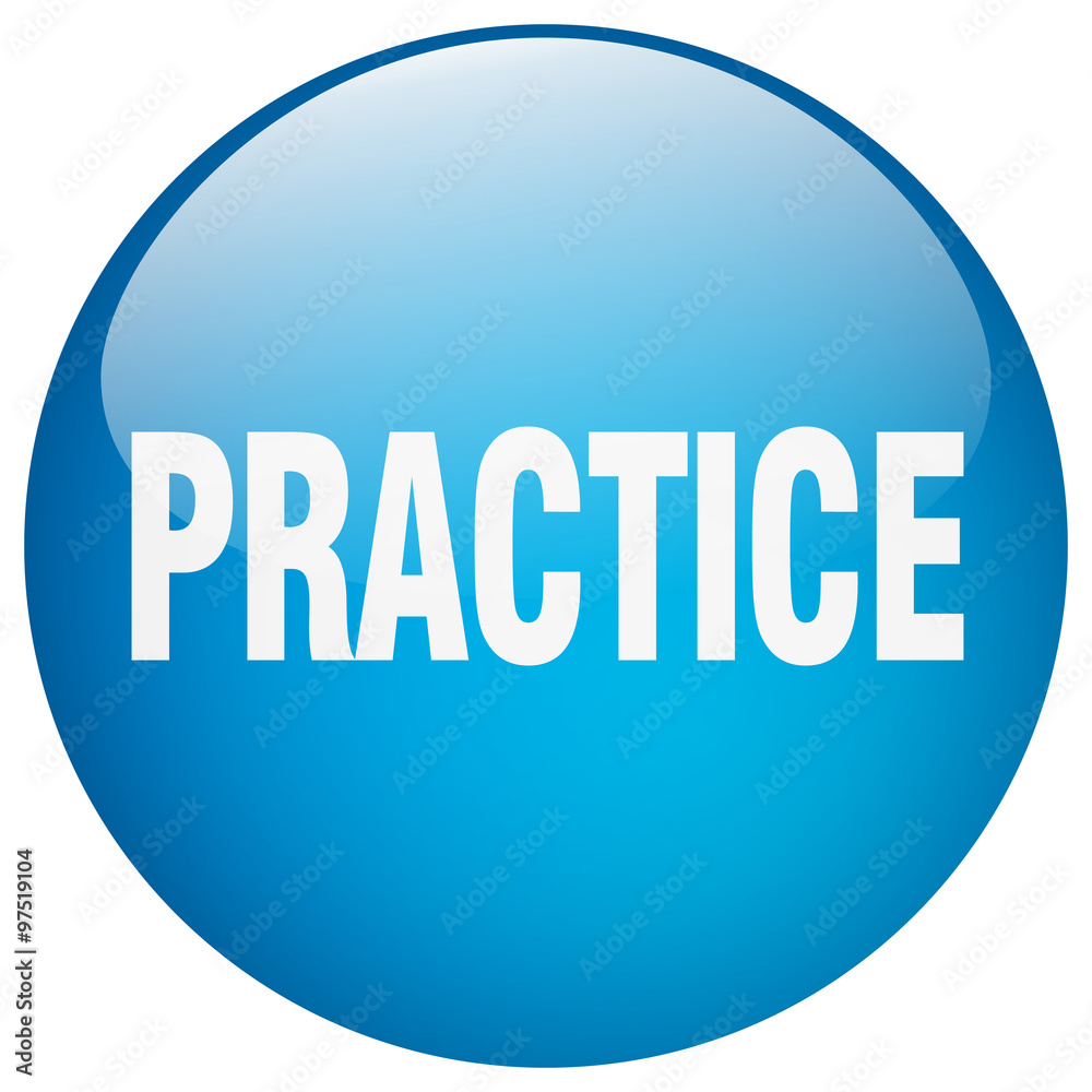practice blue round gel isolated push button practice blue round gel isolated push button