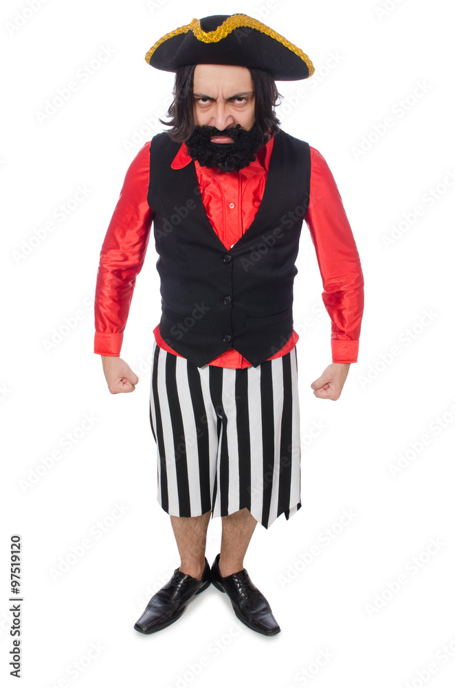Funny pirate isolated on the white Funny pirate isolated on the white