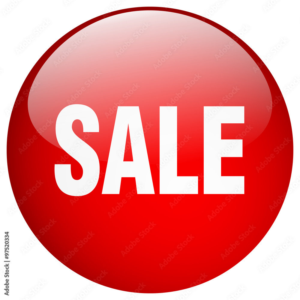 sale red round gel isolated push button