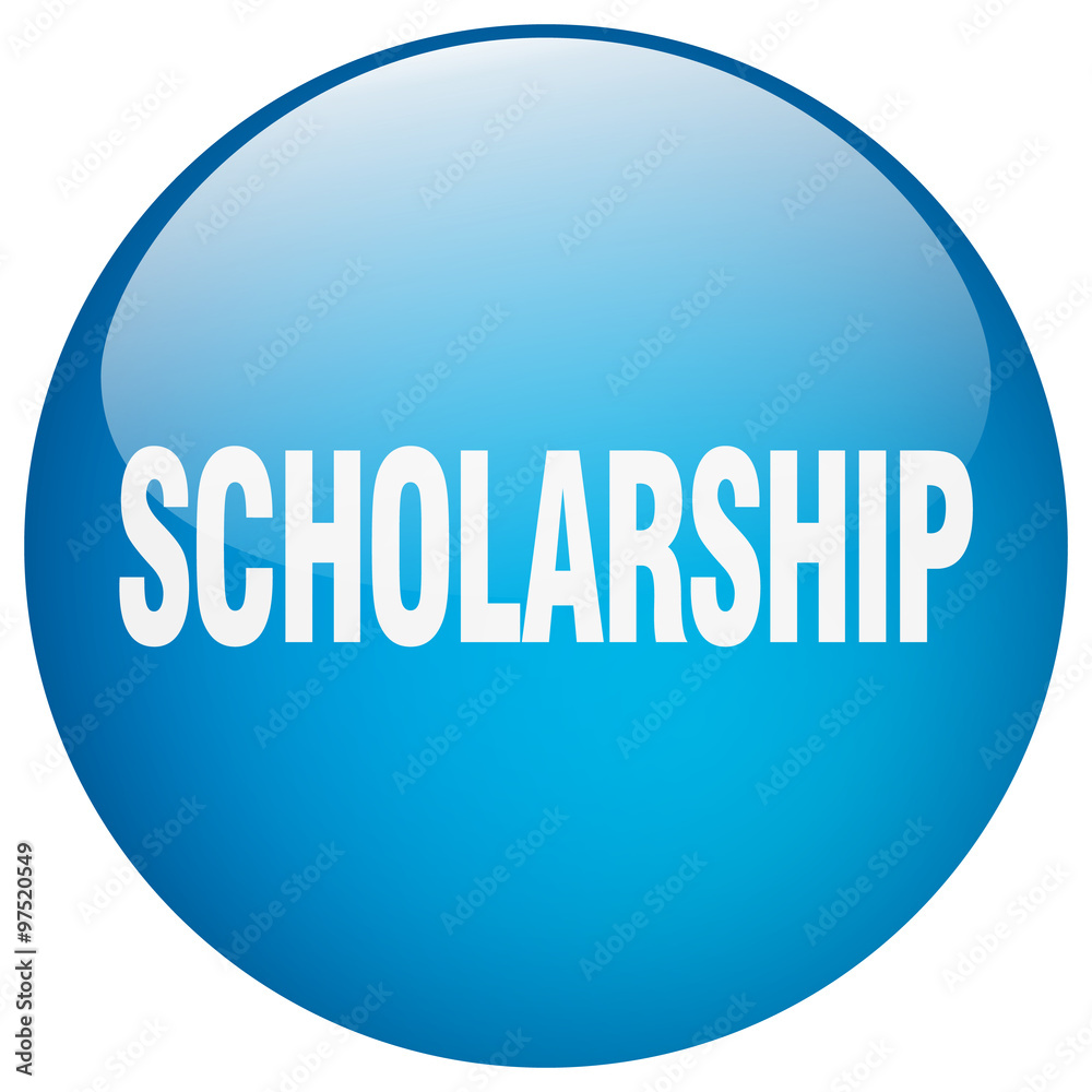 scholarship blue round gel isolated push button scholarship blue round gel isolated push button