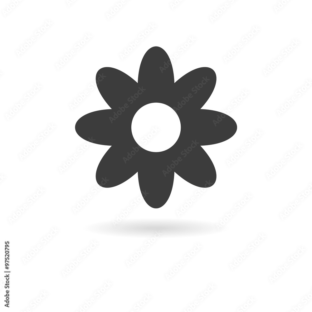 Dark grey icon of on white background with shadow Dark grey icon of on white background with shadow