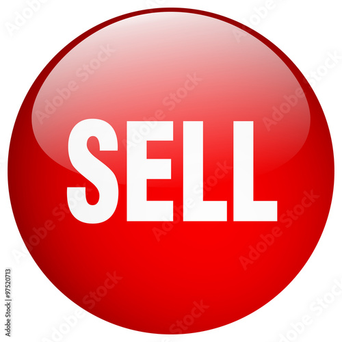 sell red round gel isolated push button