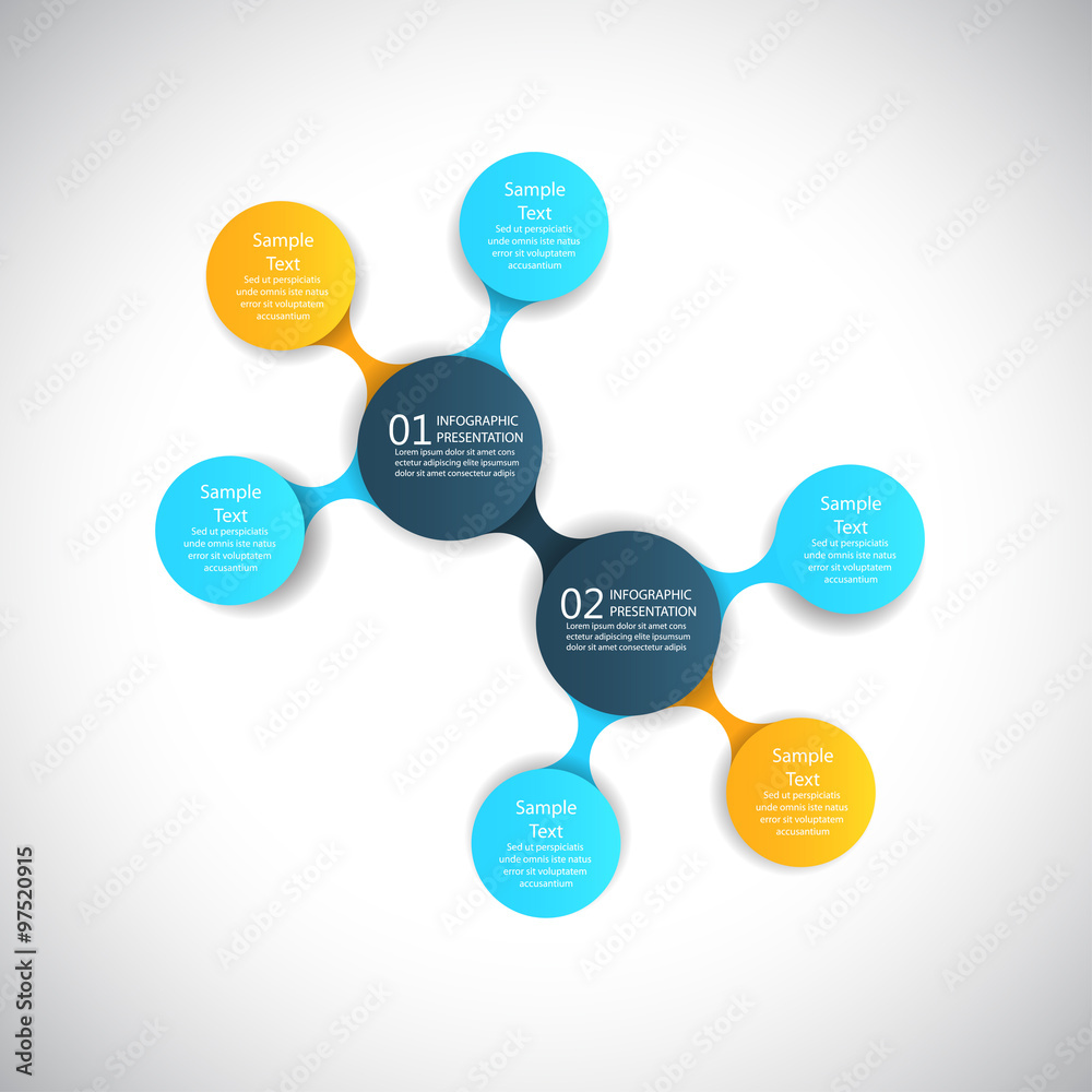 vector infographics metaball round diagram template for business presentations vector infographics metaball round diagram template for business presentations