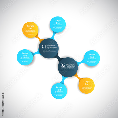 vector infographics metaball round diagram template for business presentations