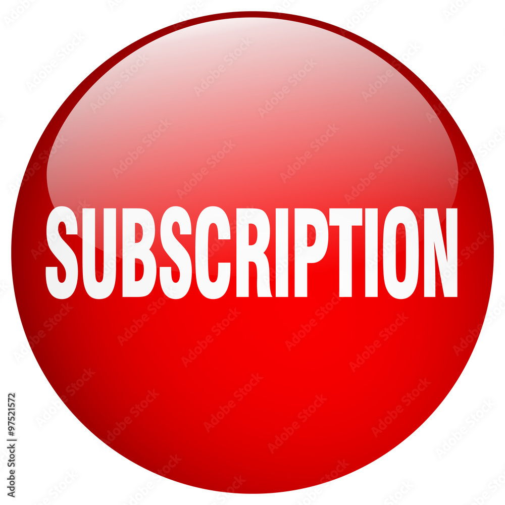 subscription red round gel isolated push button subscription red round gel isolated push button