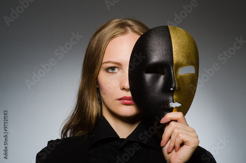 Fotografia Woman with mask in funny concept
