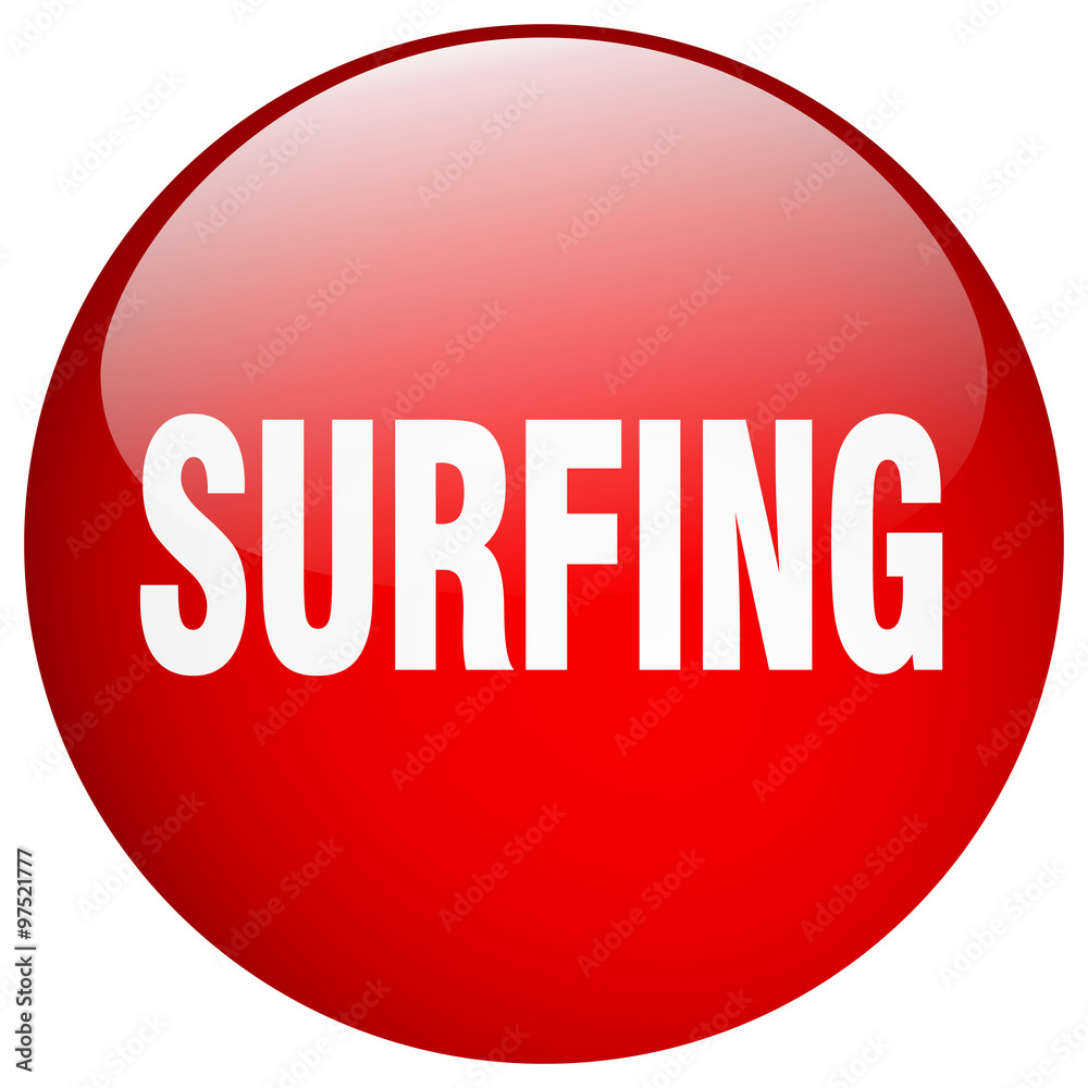 surfing red round gel isolated push button surfing red round gel isolated push button