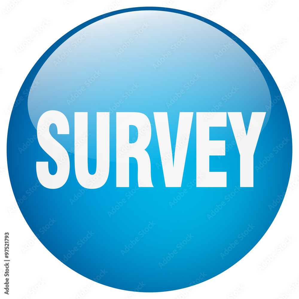 survey blue round gel isolated push button survey blue round gel isolated push button