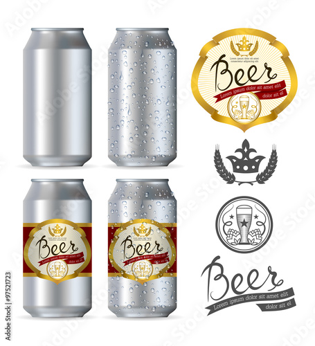 Beer aluminum realistic cans