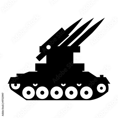 Anti-aircraft warfare simple icon photo