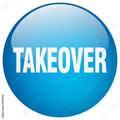 takeover blue round gel isolated push button