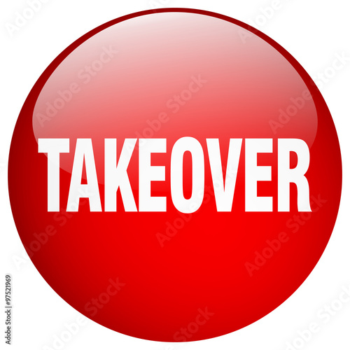 takeover red round gel isolated push button