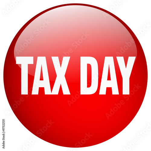 tax day red round gel isolated push button
