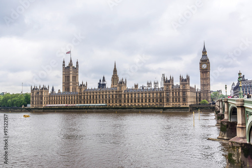River Thames and Palace of Westminster. London  UK.