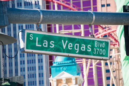 Las Vegas street sign on summer day