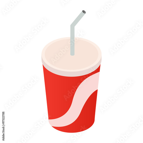 Soda cup isometric 3d icon